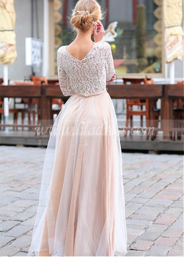 Amazing Lace & Tulle Scoop Neckline A-line Bridesmaid Dresses