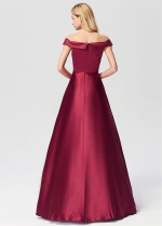 Chic Satin Off-the-shoulder Neckline A-line Prom/Evening Dresses