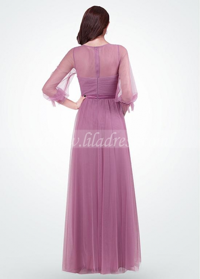 Glamorous Jewel Neckline A-line Evening Dresses