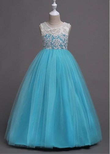 Marvelous Tulle & Lace Jewel Neckline A-line Flower Girl Dress
