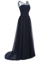Outstanding Tulle & Chiffon Scoop Neckline Floor-length A-line Mother Of The Bride Dresses With Beadings