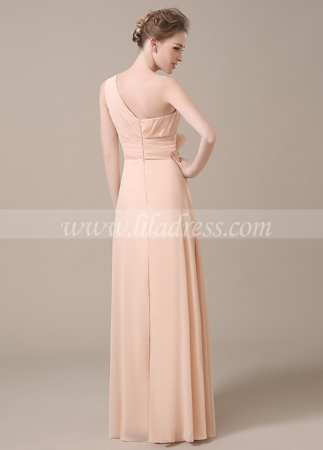 Elegant Chiffon One Shoulder Neckline Full-length A-line Bridesmaid Dresses