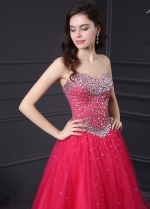 Lovely Tulle & Satin Sweetheart Neckline Ball Gown Quinceanera Dresses