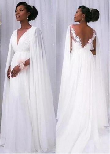 Amazing Tulle & Chiffon Jewel Neckline Raised Waistline A-line Wedding Dress With Beaded Lace Appliques