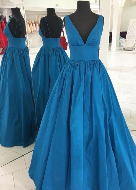 Floor-Length V-neckline Simple Prom Dresses Online