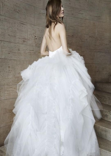 Halter Straps Sexy Wedding Dress with Puffy Tulle Skirt