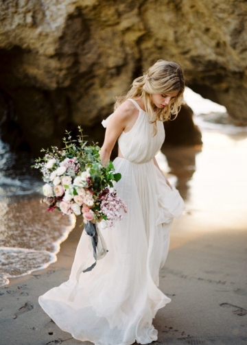 Halter Strap Casual Wedding Dress for Beach