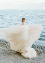 Illusion Bodice Lace Ball Gown Wedding Dress Tulle Skirt