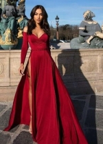Long Sleeves Evening Dress with Off-the-shoulder