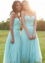 Mint Green Tulle Bridesmaid Lace Dress for Wedding Party