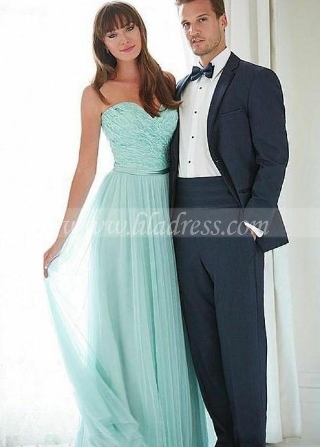 Mint Green Tulle Bridesmaid Lace Dress for Wedding Party