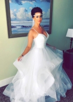 Refined Backless Bridal Dresses Wedding Tulle Horsehair Skirt