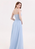 Sky-blue Wedding Guset Dress for Adult Chiffon Party Gown
