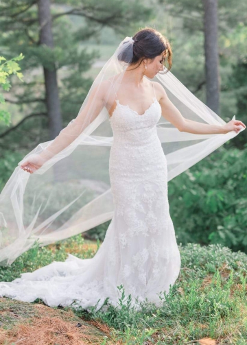 Spaghetti Straps Sheath 2023 Bridal Gown Lace vestido novia