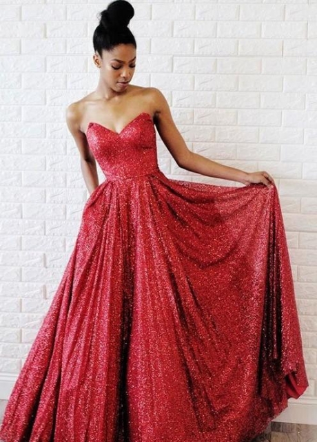 Sweetheart Red Sequin Prom Dress 2023 Styles