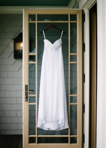 White Chiffon Long Wedding Dress for Golf Course